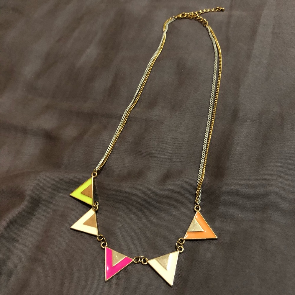 Neon Colors Triangle Necklace - Picture 2 of 4